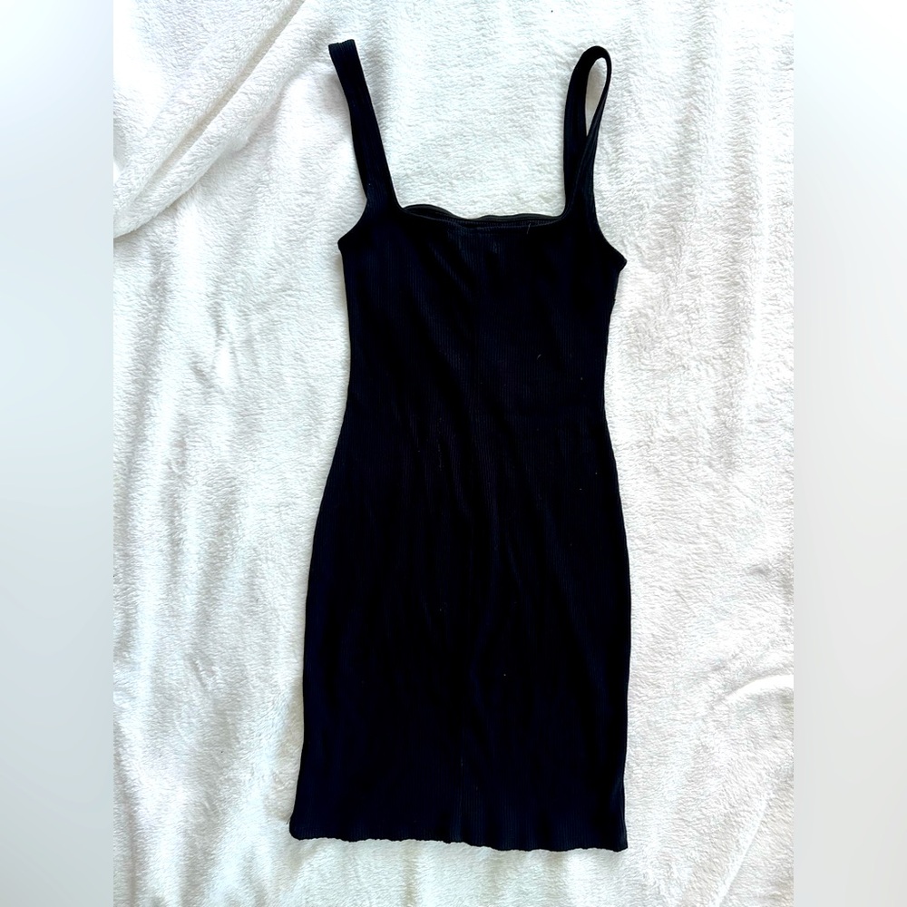 Urban Outfitters Black Ribbed Bodycon Mini Dress – Sleeveless, Stretchy – M